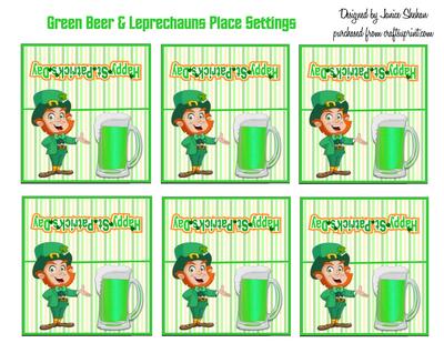 Leprechauns and Green Beer Place Settings