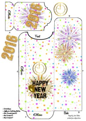 New Year's Party Cutlery Wrap Holder
