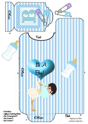 Baby Boy Stork Cutlery Wrap Holder 2