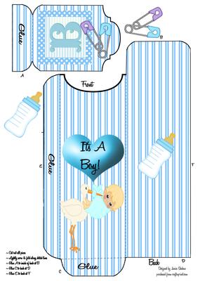 Baby Boy Stork Cutlery Wrap Holder 3