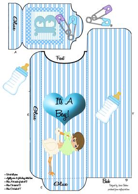 Baby Boy Stork Cutlery Wrap Holder 4