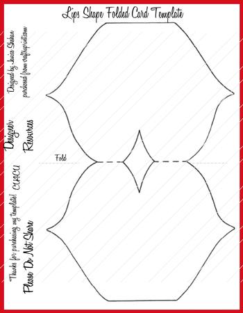 Lips Folded Card Template Png