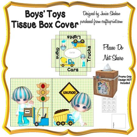 Boys' Toys Tissue Box Cover