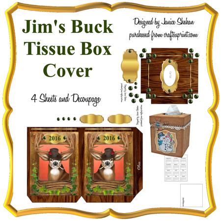 Jim's Buck Men's Tissue Box Cover