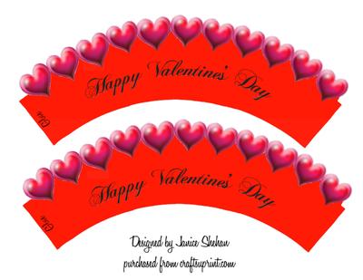 Valentine's Day Cupcake Cup Cake Wrapper Set 1