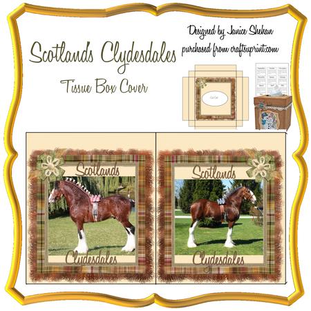 Scotland's Clydesdales Tissue Box Cover Kleenex