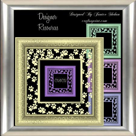 Dog and Cat Paws Frames Png