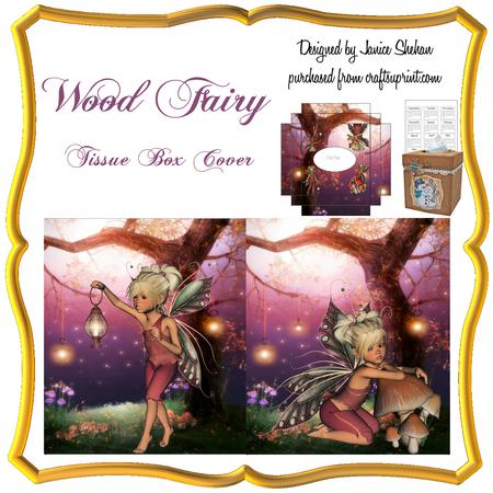 Wood Fairy Kleenex Tissue Box Cover Holder