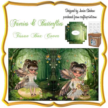 Faeries & Butterflies Kleenex Tissue Box Holder Cover