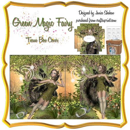 Green Faery Fairy Kleenex Tissue Box Cover