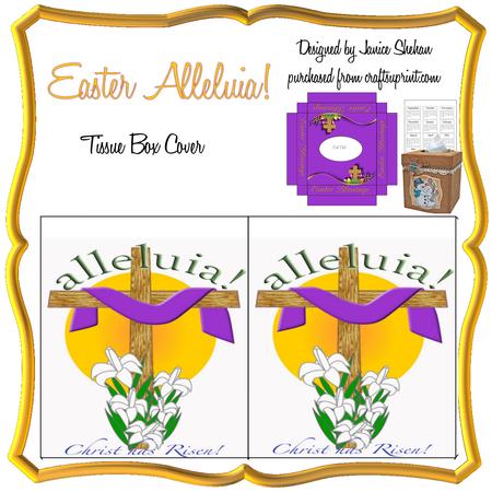 Easter Alleluia Kleenex Tissue Box Cover Holder