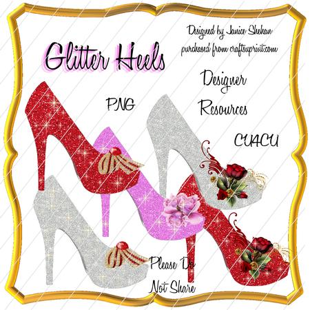 Glitter Heels Scrapbook Cards Clipart Clip Art