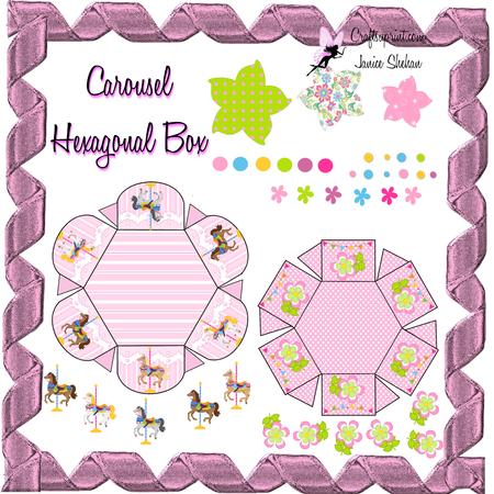 Petal Hexagonal Gift Box Baby Girl Carousel Decoupage