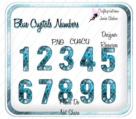 Blue Crystal Numbers Scrapbook Clipart Clip Art