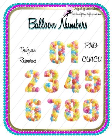 Balloon Numbers Scrapbook Clipart Clip Art
