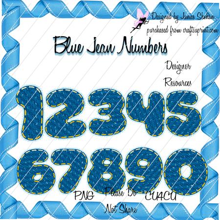 Blue Jeans Numbers Scrapbook Clipart Clip Art