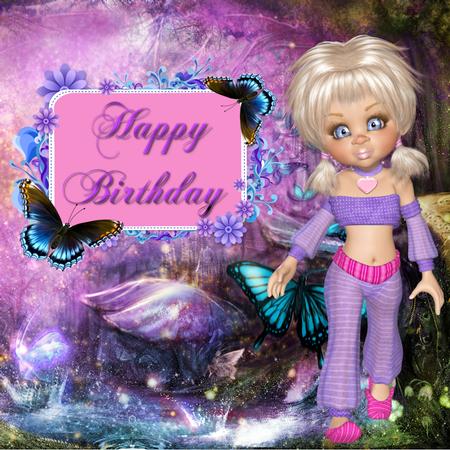Mystical Moments Birthday Decoupage Card