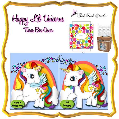 Happy Lil Unicorns Tissue Box Cover Holder