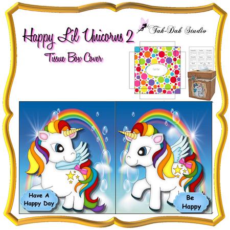 Happy Lil Unicorns 2 Tissue Box Cover Holder