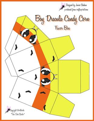 Boy Dracula Candy Corn Favor Gift Cake Box