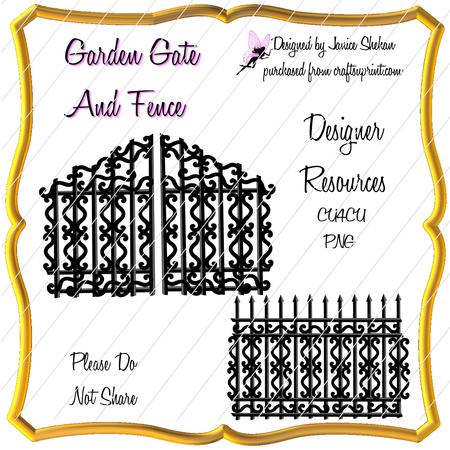Iron Gate and Fence Black Clipart