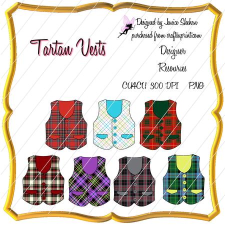 Men's Tartan Vests Clipart Scrapbooking