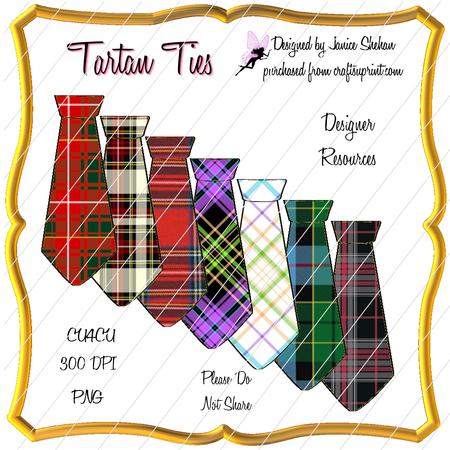 Men's Tartan Ties Clipart Scrapbooking