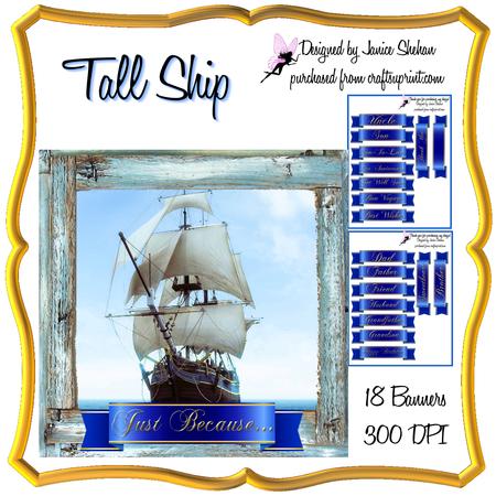 Tall Ship Men Boat Card Decoupage