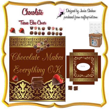 Chocolate and Gold Tissue Kleenex Box Cover Wrapper