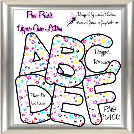 Cat and Dog Print Alphabet Upper Case Letters