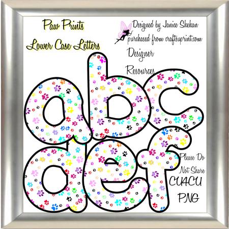 Cat and Dog Print Alphabet Lower Case Letters