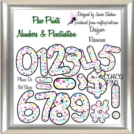 Cat and Dog Print Numbers and Punctuation