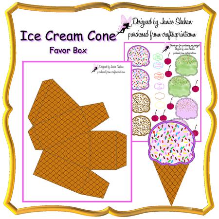 Ice Cream Cone Favor Gift Box Children Birthday