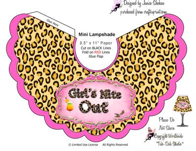 Mini Lamp Shade Leopard and Pink Girl's Night Out