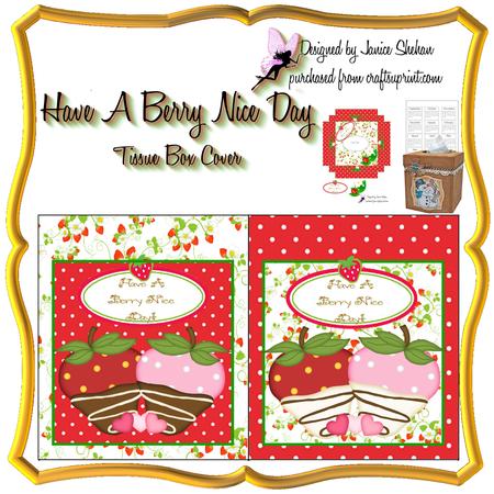 Have a Berry Nice Day Kleenex Tissue Box Cover Strawberry
