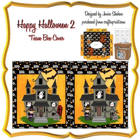 Happy Halloween 2 Kleenex Tissue Box Cover