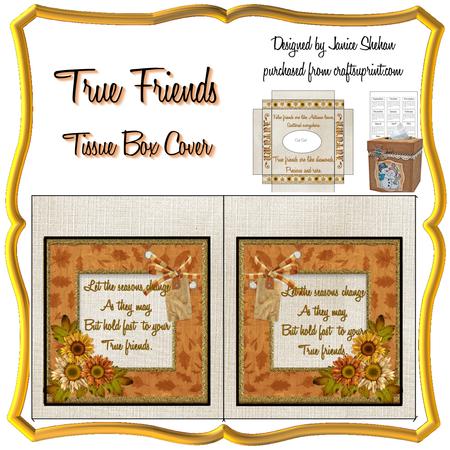 True Friends Kleenex Box Cover Holder Autumn