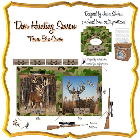 Deer Hunting Season Buck Doe Kleenex Tissue Box Cover Holder