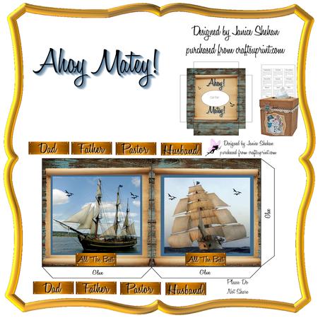 Ahoy Matey! Father's Day Birthday Kleenex Tissue Box Cover