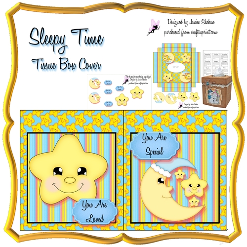 BABY SLEEPY TIME KLEENEX TISSUE BOX COVER HOLDER