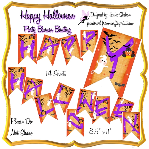 HAPPY HALLOWEEN PENDANT BANNER BUNTING