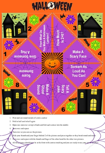 HALLOWEEN COOTIE CATCHER ORIGAMI #3 PARTY GAME