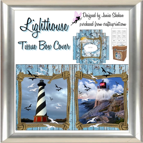 LIGHTHOUSE KLEENEX TISSUE BOX COVER HOLDER