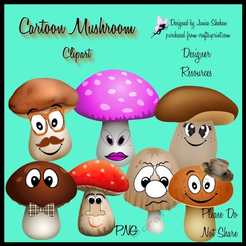 CARTOON CLIPART MUSHROOMS CLIPART CLIP ART SCRAPBOOKING