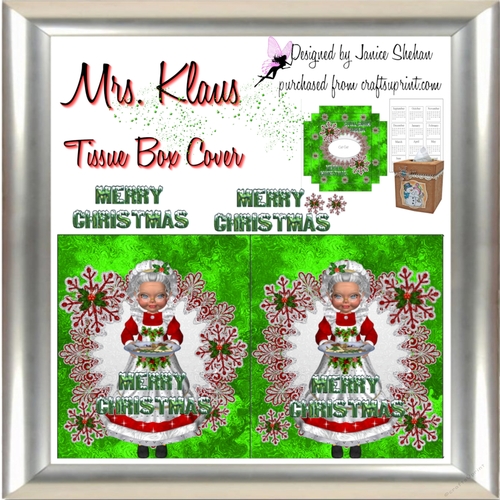 MRS. SANTA KLAUS KLEENEX TISSUE BOX COVER HOLDER