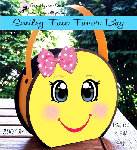 GIRL SMILE SMILEY FACE FAVOR GIFT BAG