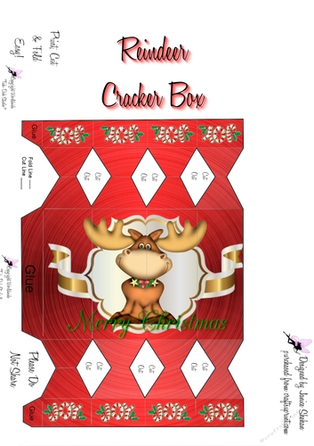 SANTAS REINDEER CRACKER FAVOR GIFT BOX