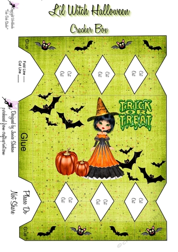 HALLOWEEN LIL WITCH GIFT FAVOR CRACKER BOX 2