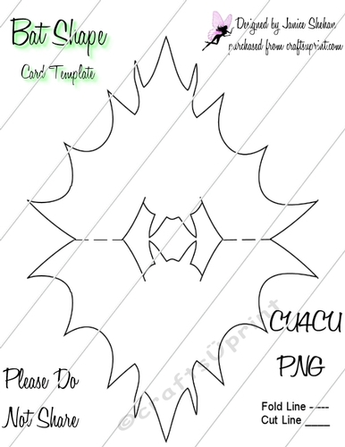 HALLOWEEN BAT SHAPE FOLDED CARD 