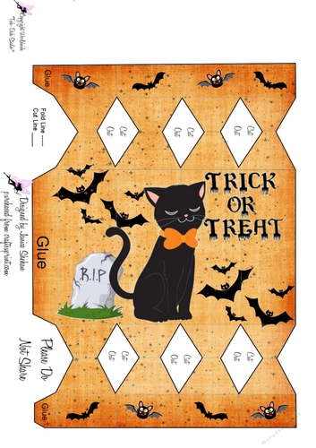 HALLOWEEN BLACK CAT GIFT FAVOR CRACKER BOX